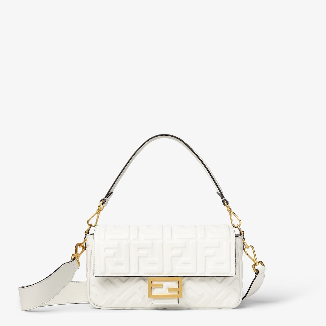 Baguette Ledertasche Weiß