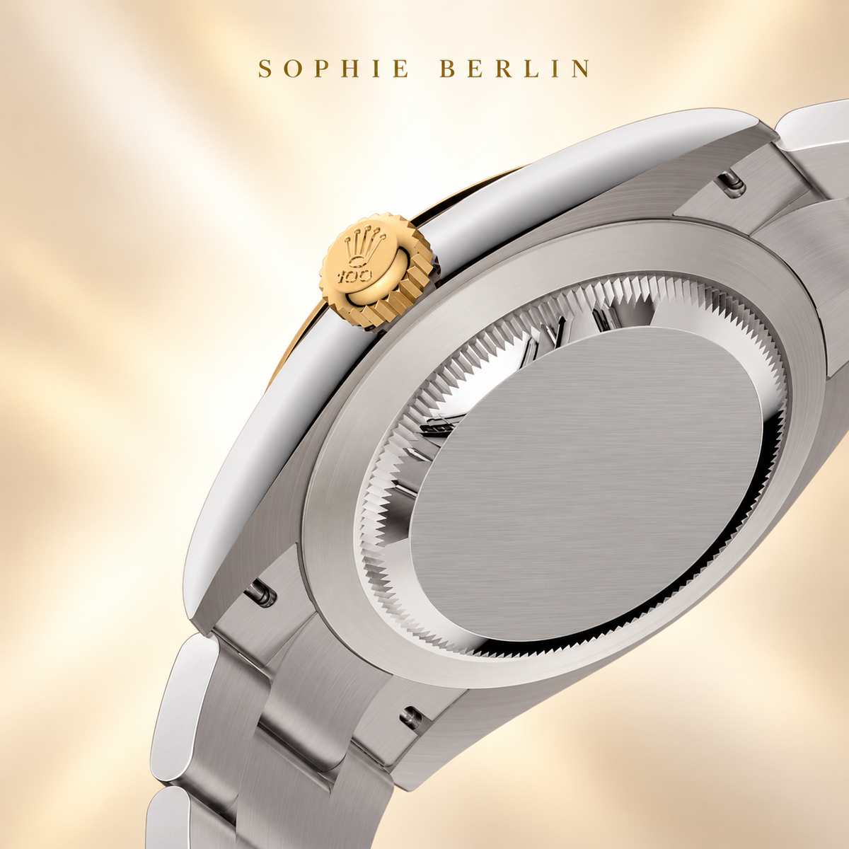 Elegante Herrenuhr – Bicolor & Anthrazit – Rückseite und Innenseite des Armbands – Sophie Berlin