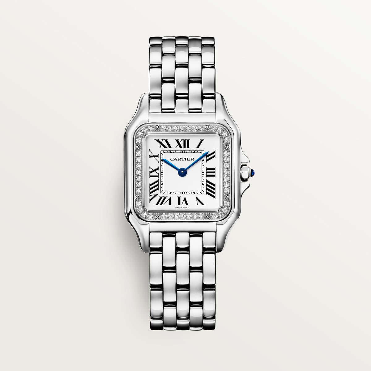 Cartier Panthère W4PN0018 – middelgroot model in staal met diamanten