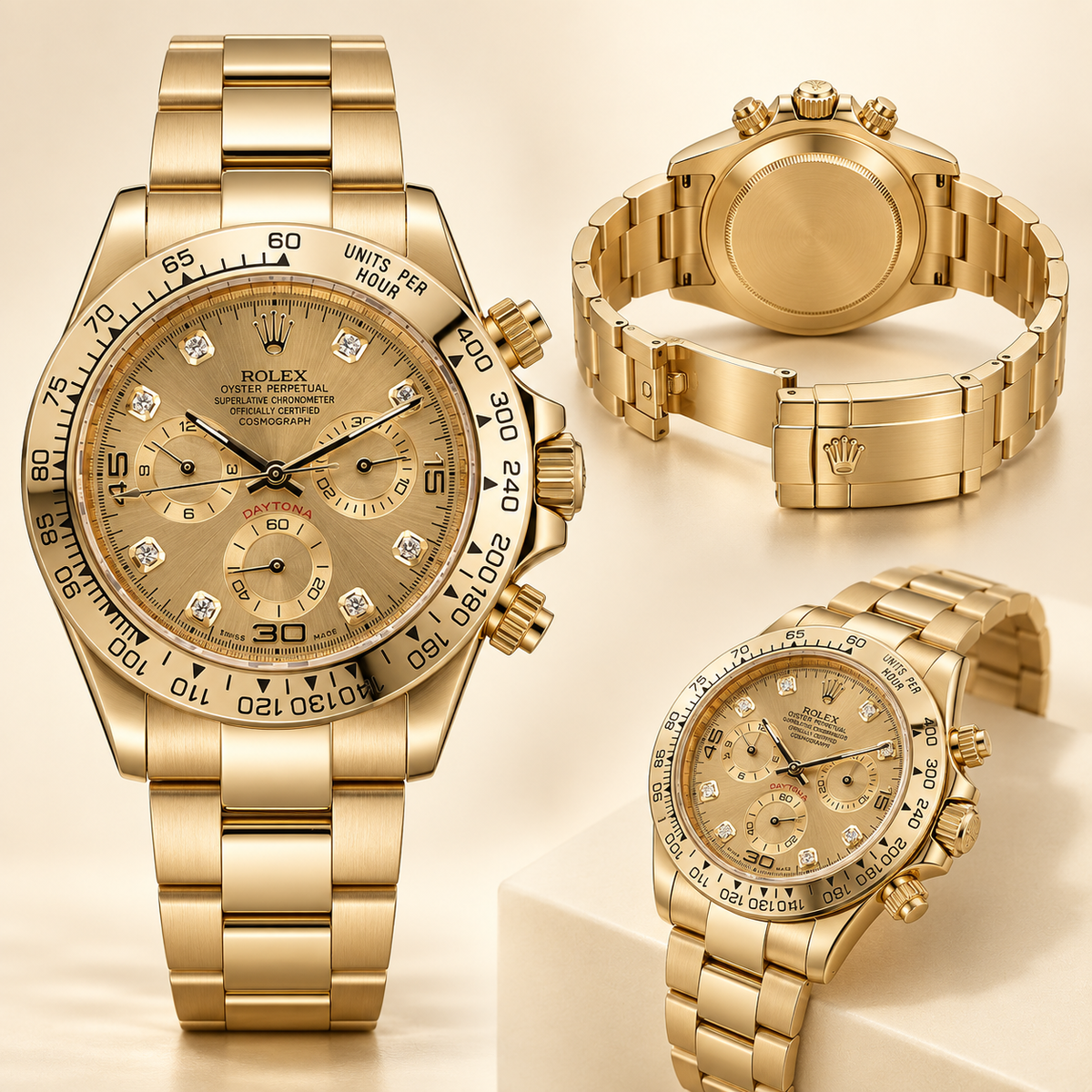 Doriano Chronograph – geschlossene Rückseite und geöffnetes Armband