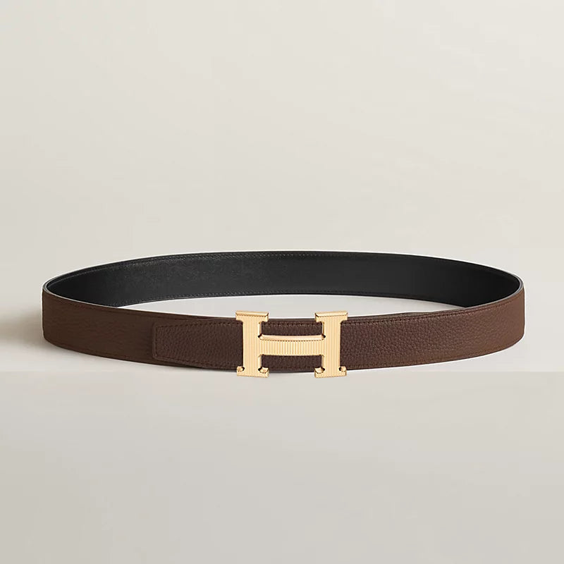 Strié Wendegürtel für Herren – Schwarz/Braun, 32 mm – Originalansicht 2