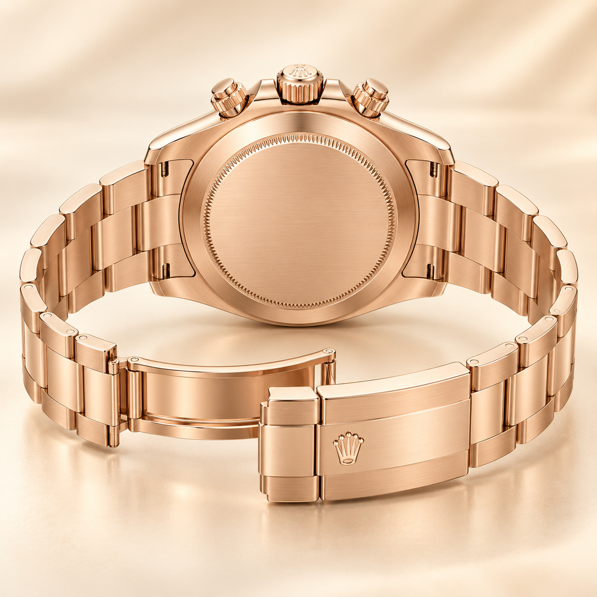 Ivoris Herren-Chronograph – geschlossene Rückseite und geöffnetes Armband