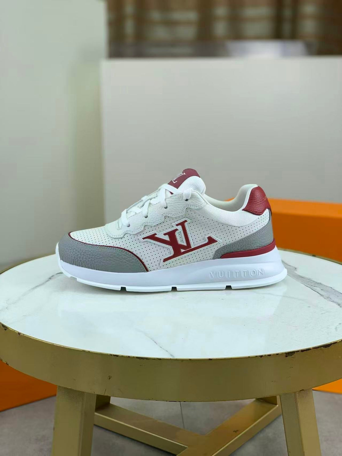 Luxus Classic Sneaker Kalbsleder Rot – Produktfoto 1