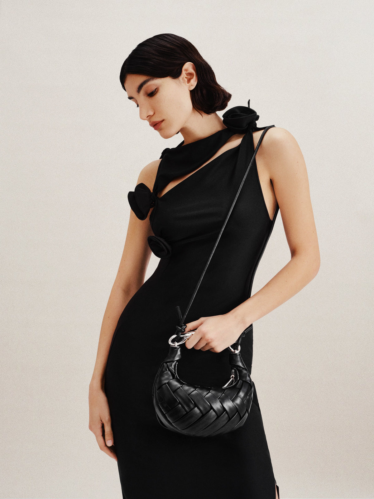 Orla Flecht-Handtasche Schwarz – Foto 6
