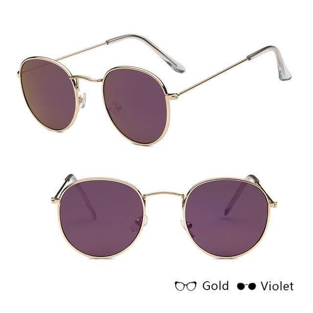 Kleine runde Vintage-Metallsonnenbrille – Ansicht 12