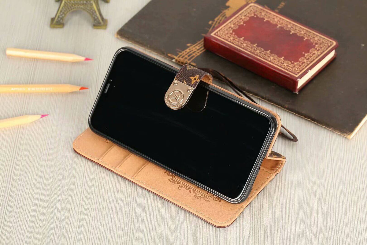 Schwarze Karomuster-Wallet-Hülle für Samsung – Originalansicht 4