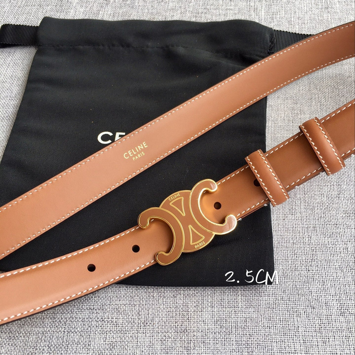 AC Women‘s Leder Gürtel Triomphe Buckle