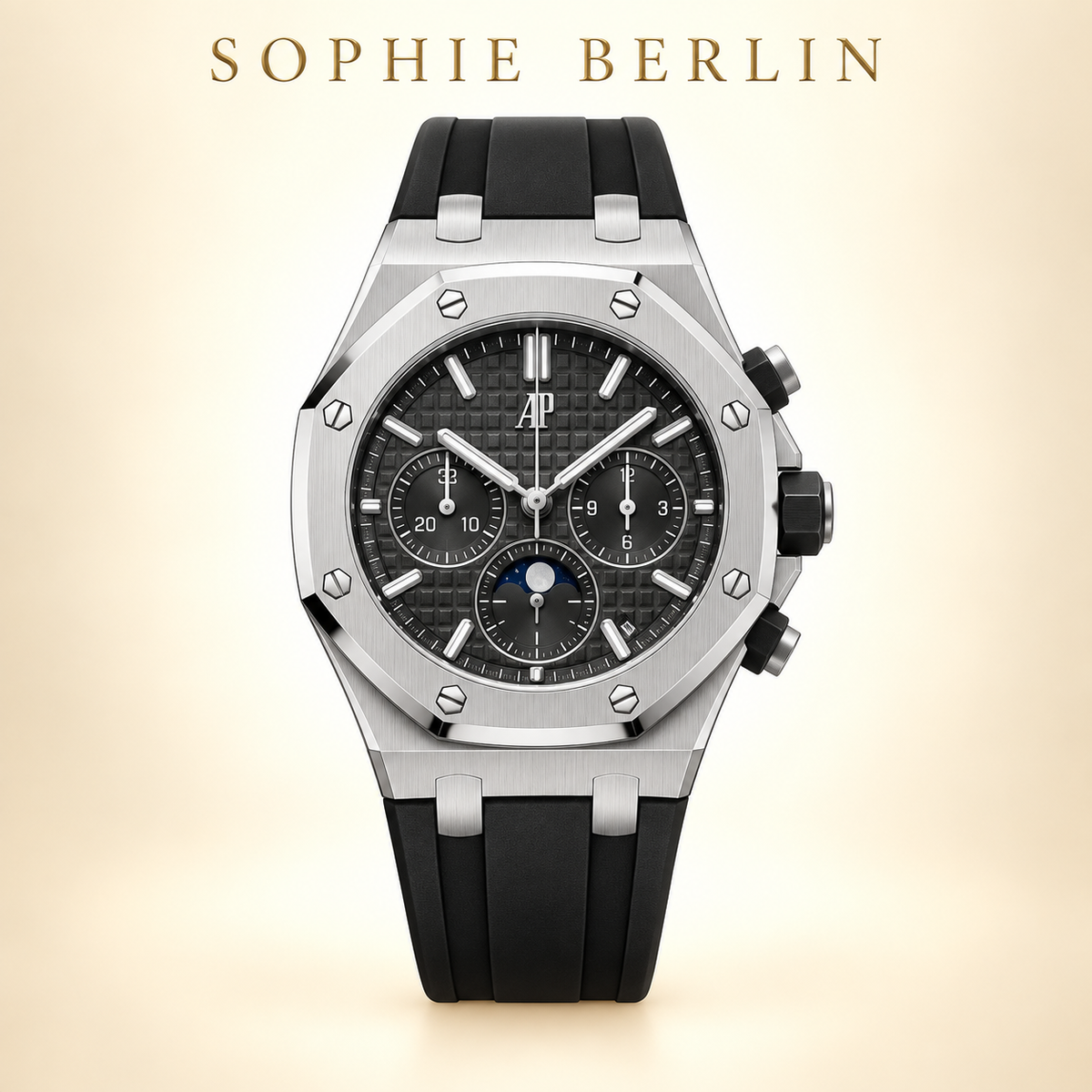 Octavia Armbanduhr – Silberfarben & Anthrazit – Detailansicht