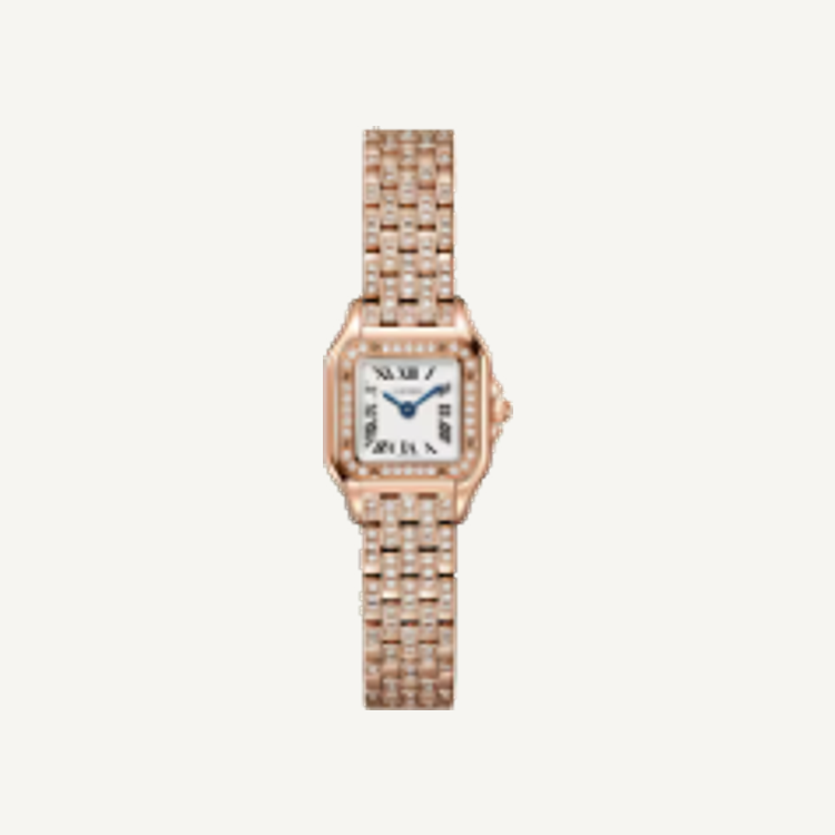 Roségoldfarbene Damenuhr mit schmaler funkelnder Gliederoptik – Modell SB34