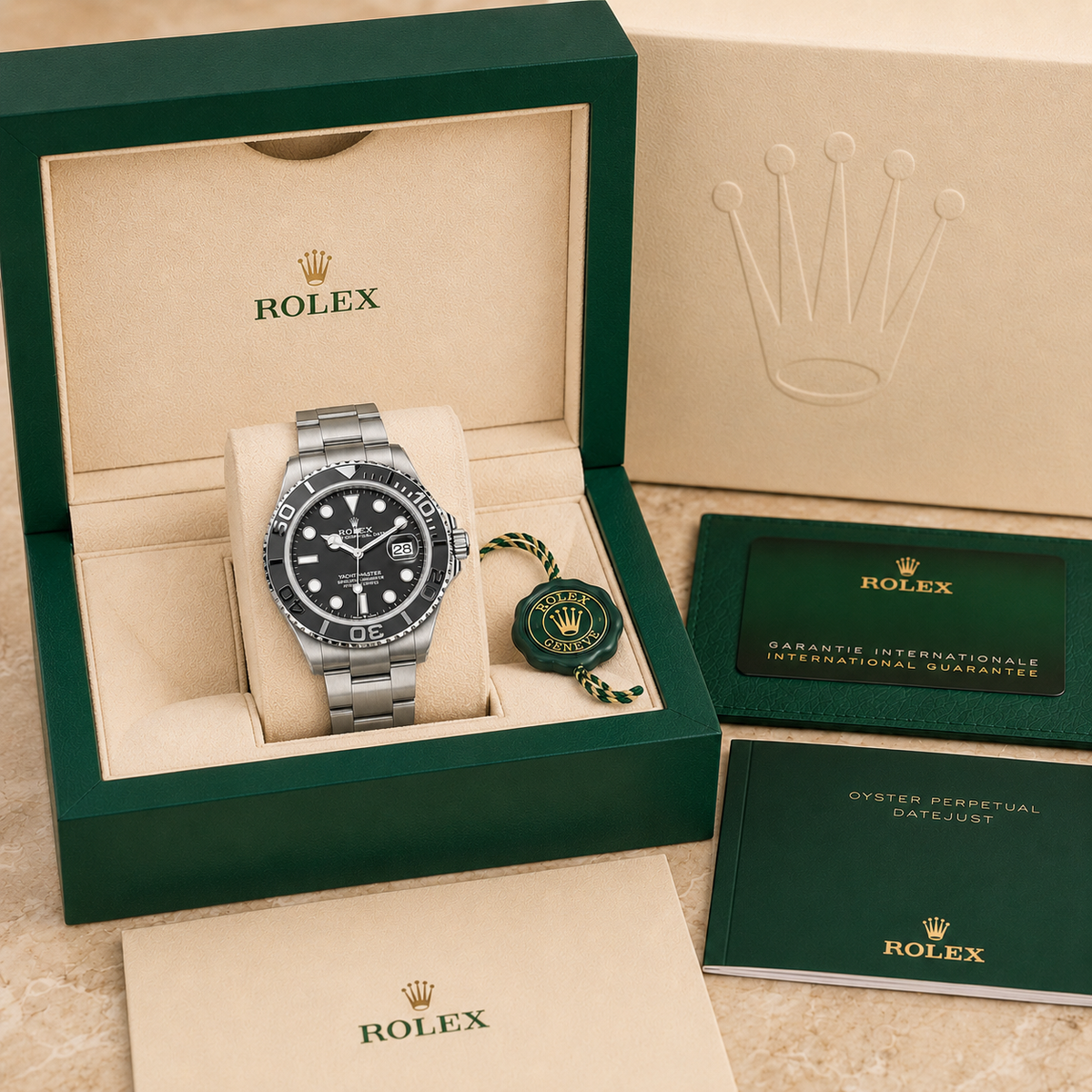 Yacht-Master 226659 “White Gold Black Dial” complete set met doos en certificaten