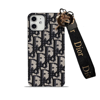 Elegante schwarze Handyhülle mit Schultergurt – Ansicht 4