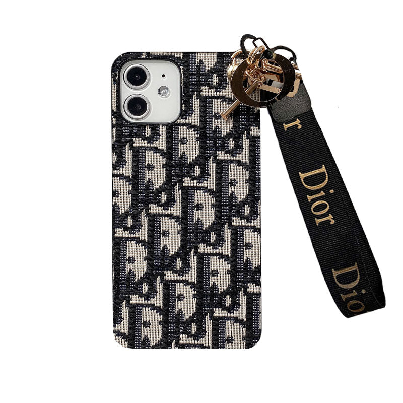 Elegante schwarze Handyhülle mit Schultergurt