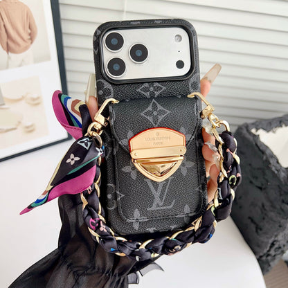 Luxus Crossbody-Handyhülle mit Kartenfach & abnehmbarem Gurt – Ansicht 7