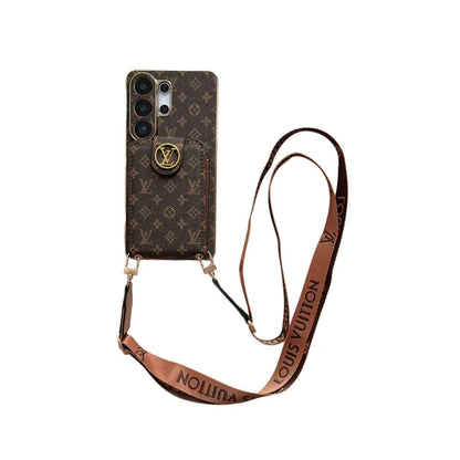 Monogramm-Crossbody-Handyhülle mit Kartenfach für Samsung – Originalansicht 3