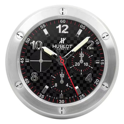 Hublot Big Bang Wanduhr – Carbon-Chronograph, Silber & Schwarz – Ansicht 1