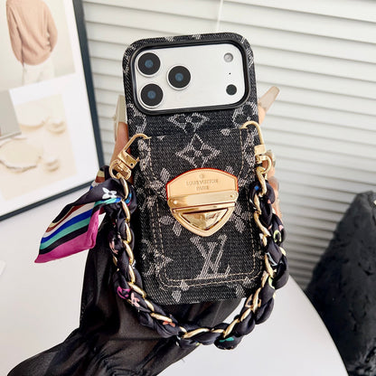 Luxus Crossbody-Handyhülle mit Kartenfach & abnehmbarem Gurt – Ansicht 6