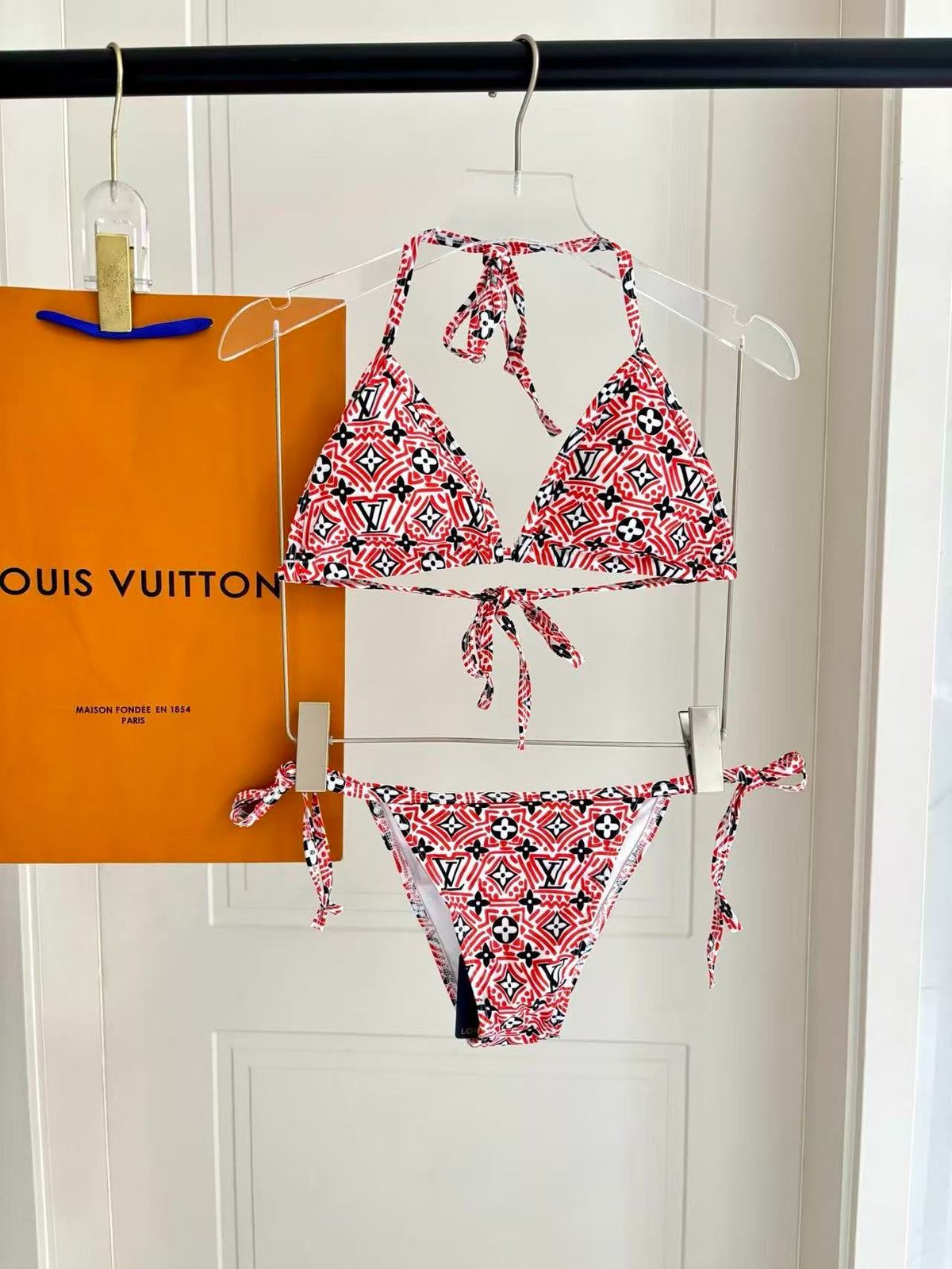 Profilbild Bikini Gundomundtric Monogram Print Rot/Schwarz