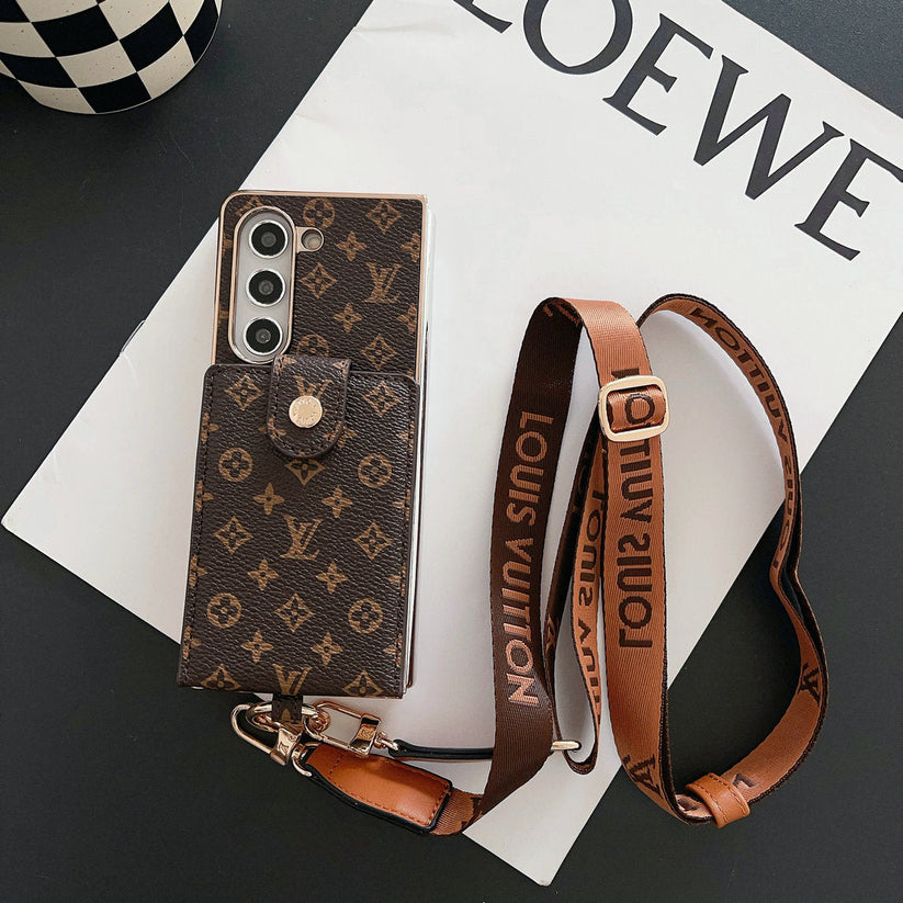 Monogramm-Crossbody-Kartenhülle für Samsung Z Fold – Originalansicht 1