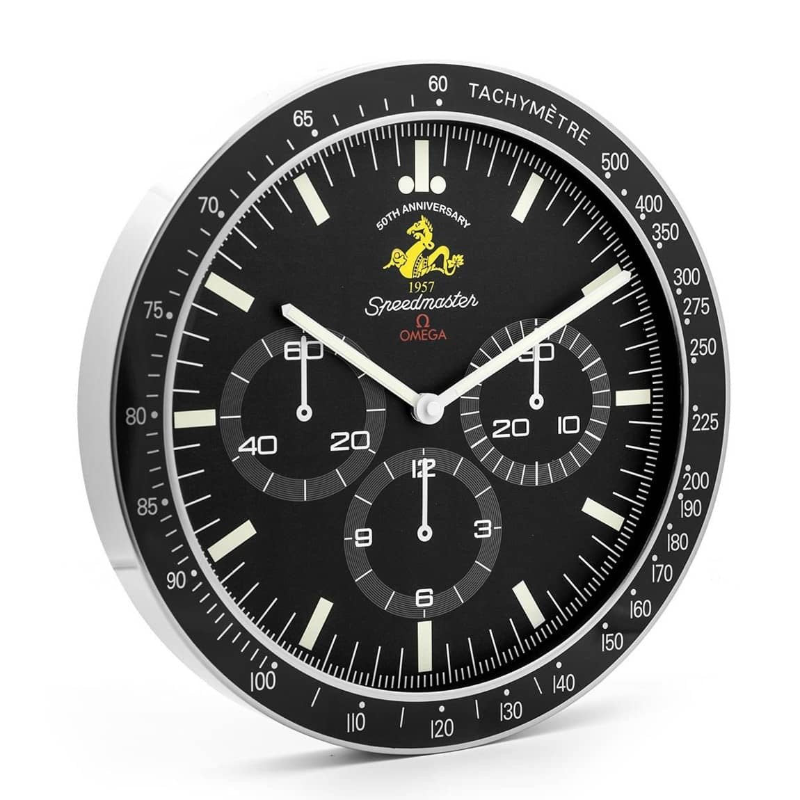 Omega Speedmaster Moonwatch Wanduhr – 50 Jahre, Silber – Ansicht 2