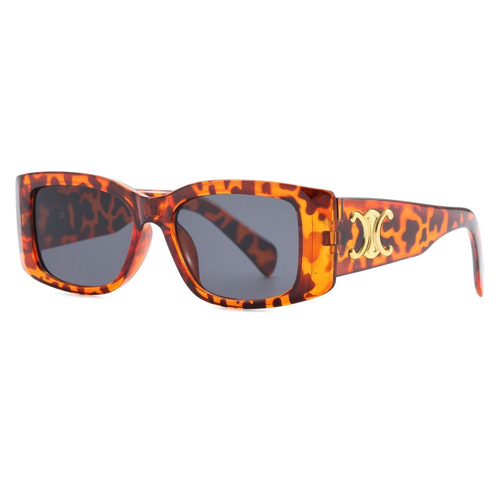 Luxus Retro-Sonnenbrille mit Goldplakette – Ansicht 10