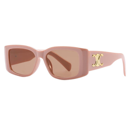 Luxus Retro-Sonnenbrille mit Goldplakette – Ansicht 11