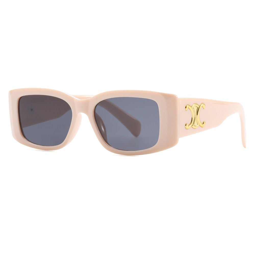 Luxus Retro-Sonnenbrille mit Goldplakette – Ansicht 3
