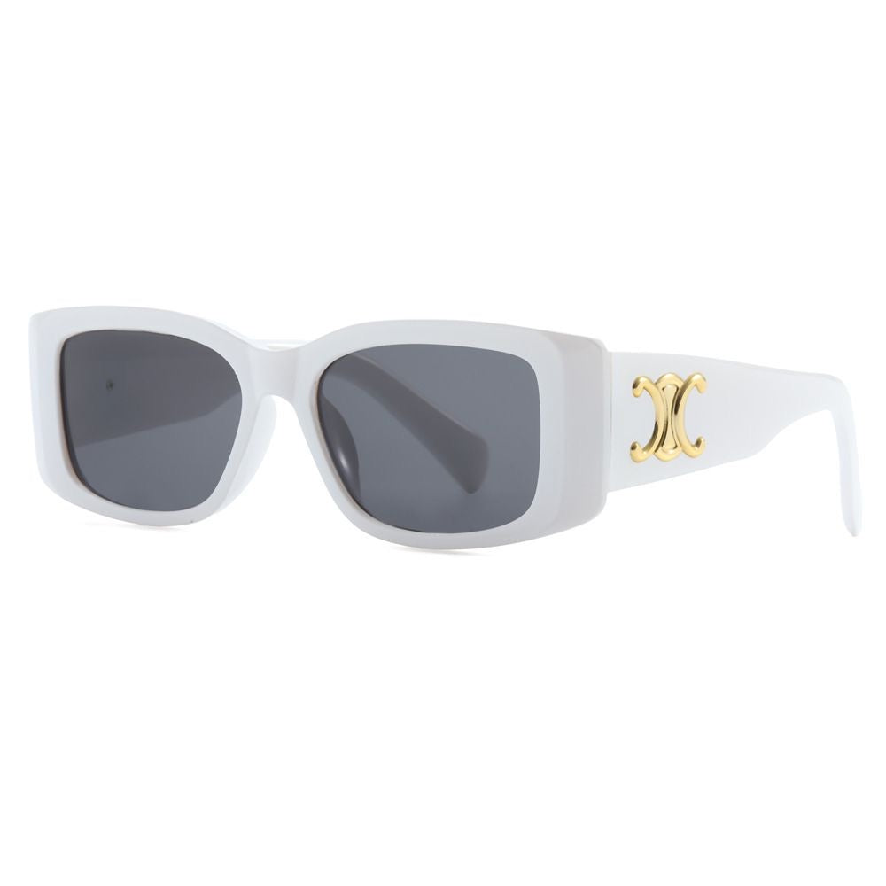 Luxus Retro-Sonnenbrille mit Goldplakette – Ansicht 2
