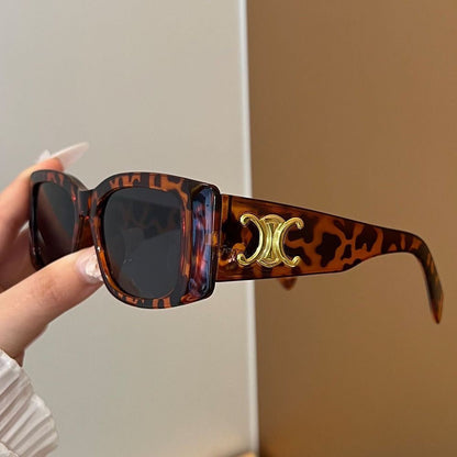 Luxus Retro-Sonnenbrille mit Goldplakette – Ansicht 5