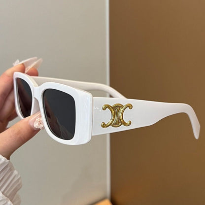 Luxus Retro-Sonnenbrille mit Goldplakette – Ansicht 8