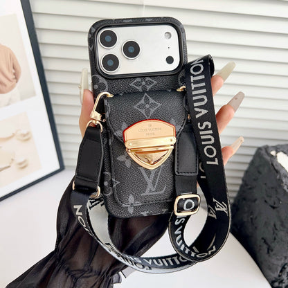 Luxus Crossbody-Handyhülle mit Kartenfach & abnehmbarem Gurt – Ansicht 13