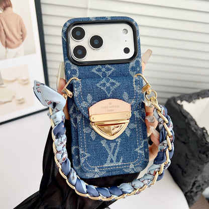 Luxus Crossbody-Handyhülle mit Kartenfach & abnehmbarem Gurt – Ansicht 10