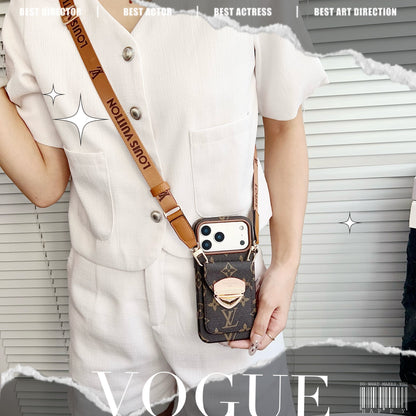 Luxus Crossbody-Handyhülle mit Kartenfach & abnehmbarem Gurt – Ansicht 26