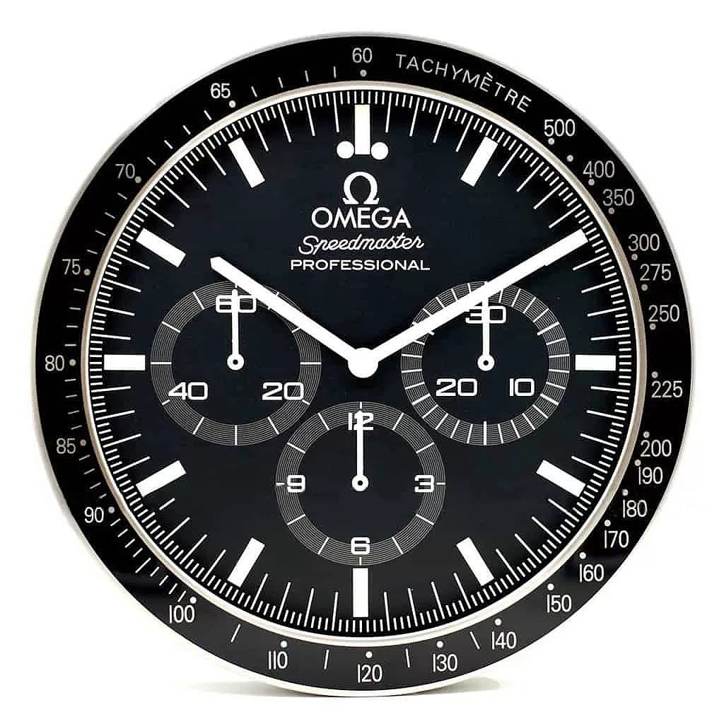 Omega Speedmaster Moonwatch Wanduhr – Schwarz – Ansicht 1