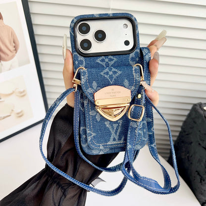 Luxus Crossbody-Handyhülle mit Kartenfach & abnehmbarem Gurt – Ansicht 15