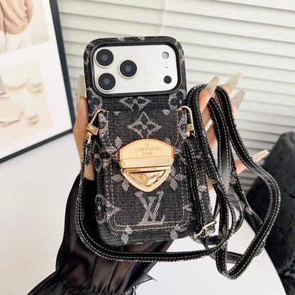 Luxus Crossbody-Handyhülle mit Kartenfach & abnehmbarem Gurt – Ansicht 14