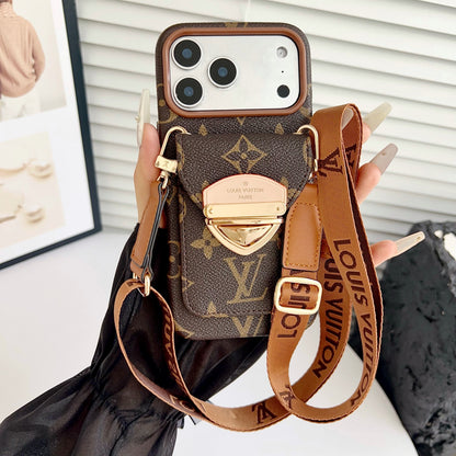 Luxus Crossbody-Handyhülle mit Kartenfach & abnehmbarem Gurt – Ansicht 17