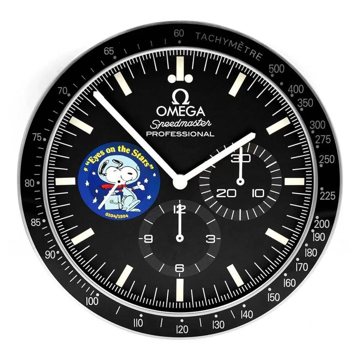 Omega Speedmaster Moonwatch Wanduhr – Variante mit Mineralglas – Ansicht 1