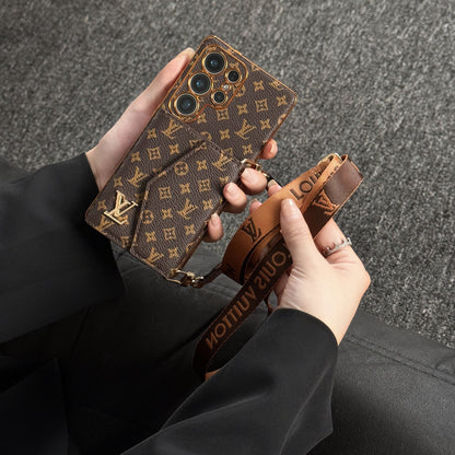 Elegante Handyhülle mit Kartenfach und Handgelenkriemen für Samsung – Originalansicht 6