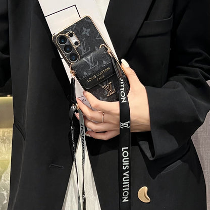 Luxus-Handyhülle mit Kartenfach und Schulterriemen für Samsung – Originalansicht 9
