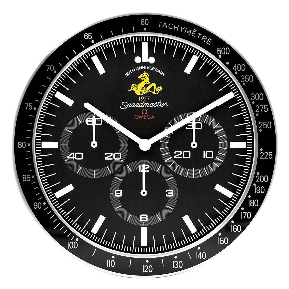 Omega Speedmaster Moonwatch Wanduhr – 50 Jahre, Silber – Ansicht 1