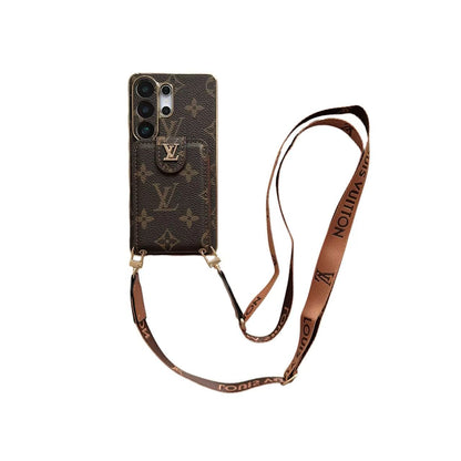 Monogramm-Crossbody-Handyhülle mit Kartenfach für Samsung – Originalansicht 4