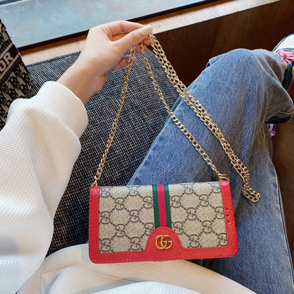 Handytasche mit Kartenhalter und Kette für Samsung – Originalansicht 5