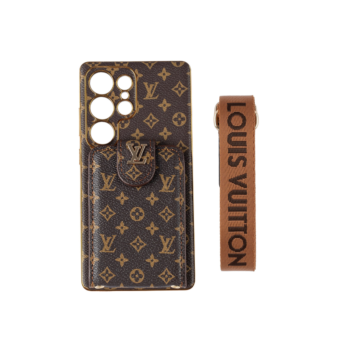 Monogramm-Multifunktionshülle mit Handgelenkriemen für Samsung – Originalansicht 4