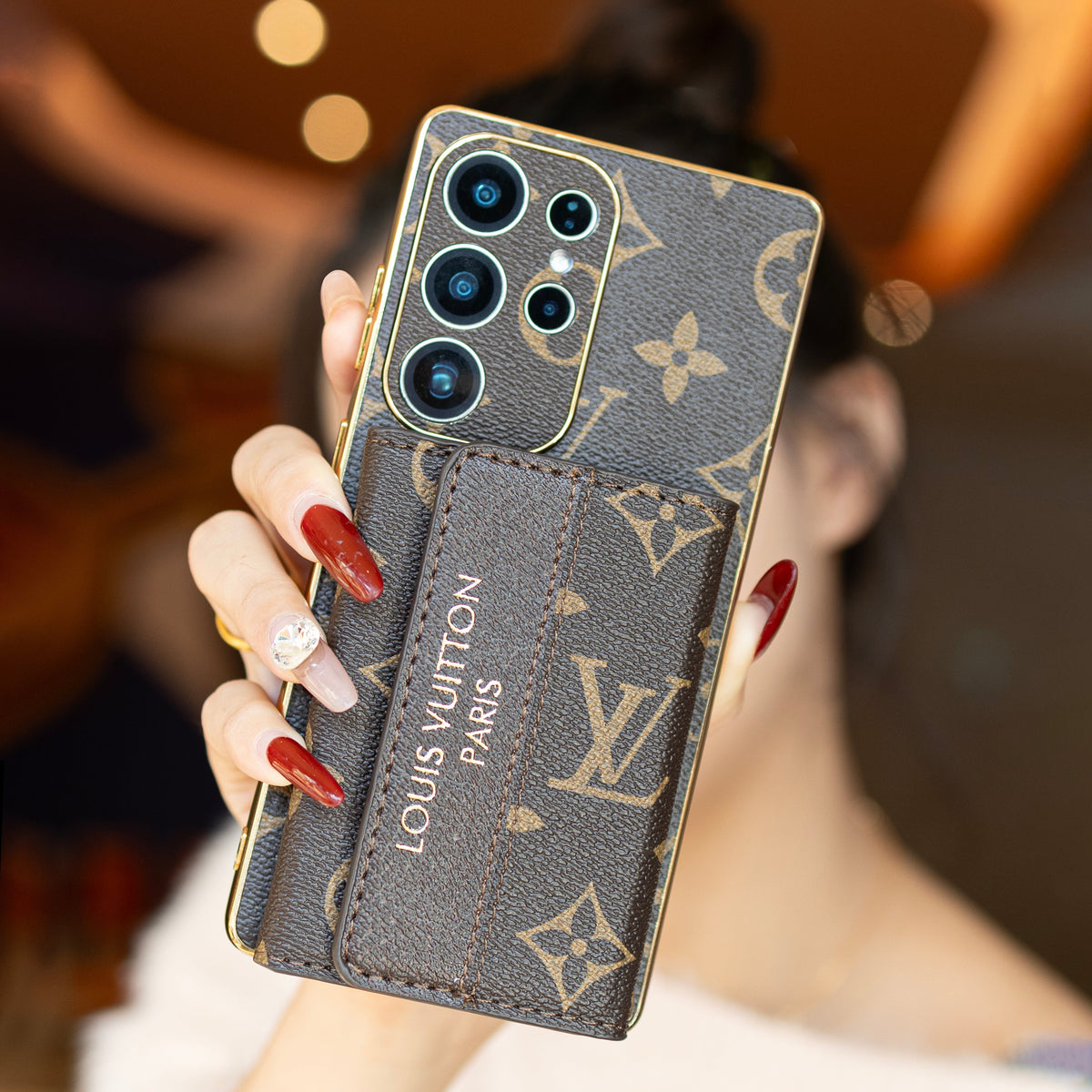 Handyhülle mit Kartenhalter und Handgelenkriemen für Samsung – Originalansicht 3