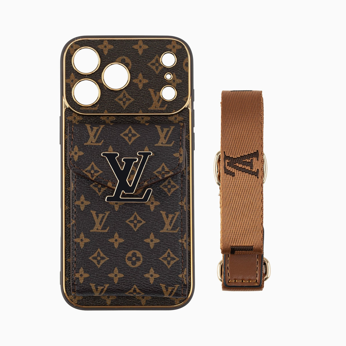 Klassische Luxus-Kartenhalter-Hülle mit Crossbody-Gurt – Ansicht 18