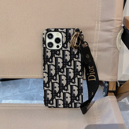 Elegante schwarze Handyhülle mit Schultergurt – Ansicht 5