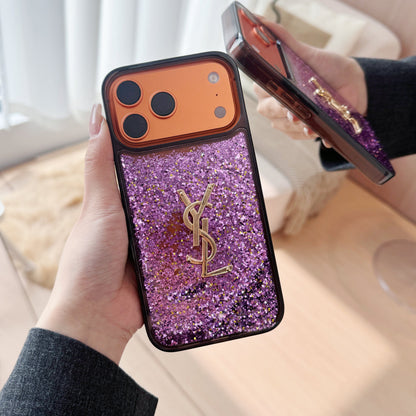 Glänzende Monogramm-Handyhülle mit Kette – Ansicht 8