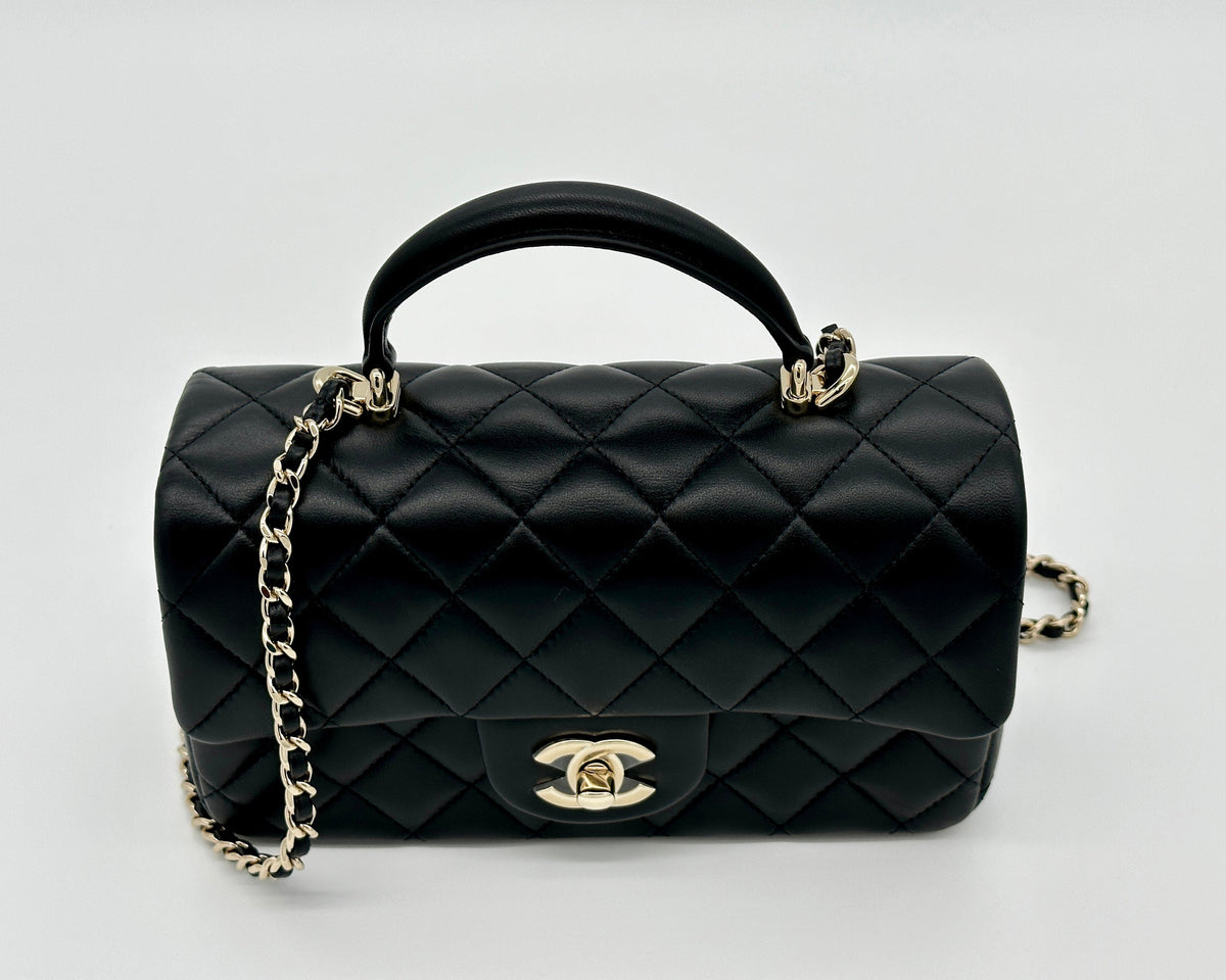 Luxuriöse Mini-Handtasche mit Tragegriff – Originalansicht