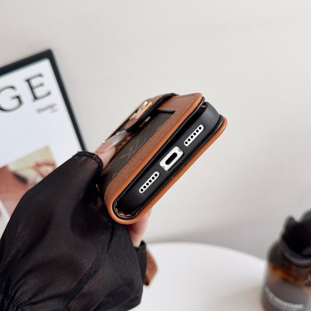 Luxus-Wallet-Handyhülle mit Muster & Schultergurt – Ansicht 8