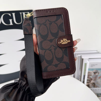Luxus-Wallet-Hülle mit Muster, Kartenfach & Gurt – Ansicht 17